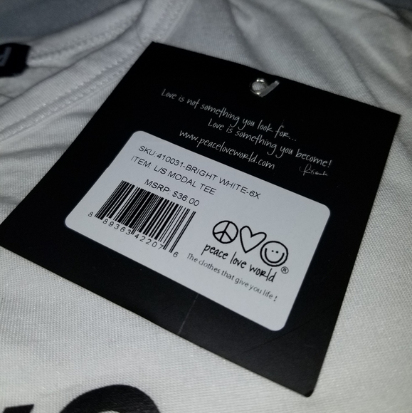 PLW L/S White I Love Weekends Tee Sz 6, 6X, 12 - Picture 5 of 6